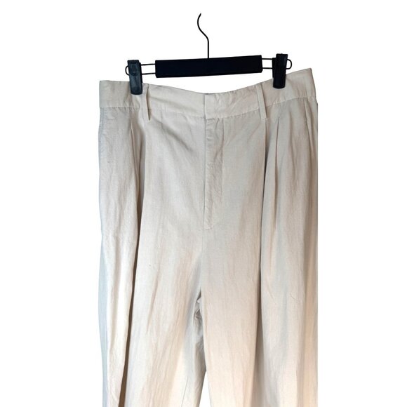 2/$30 ZARA Womens Size Large Wide-Leg Linen-Blend Pants - Picture 6 of 16